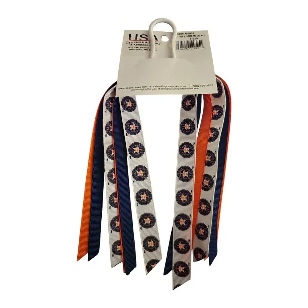 MLB Houston Astros Pony streamer licensed bow Ponytail #41 Baseball Fan